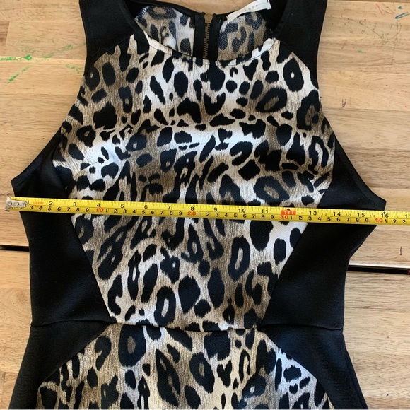 NWT Lush Black & Leopard Print Bodycon Dress M - Picture 7 of 7